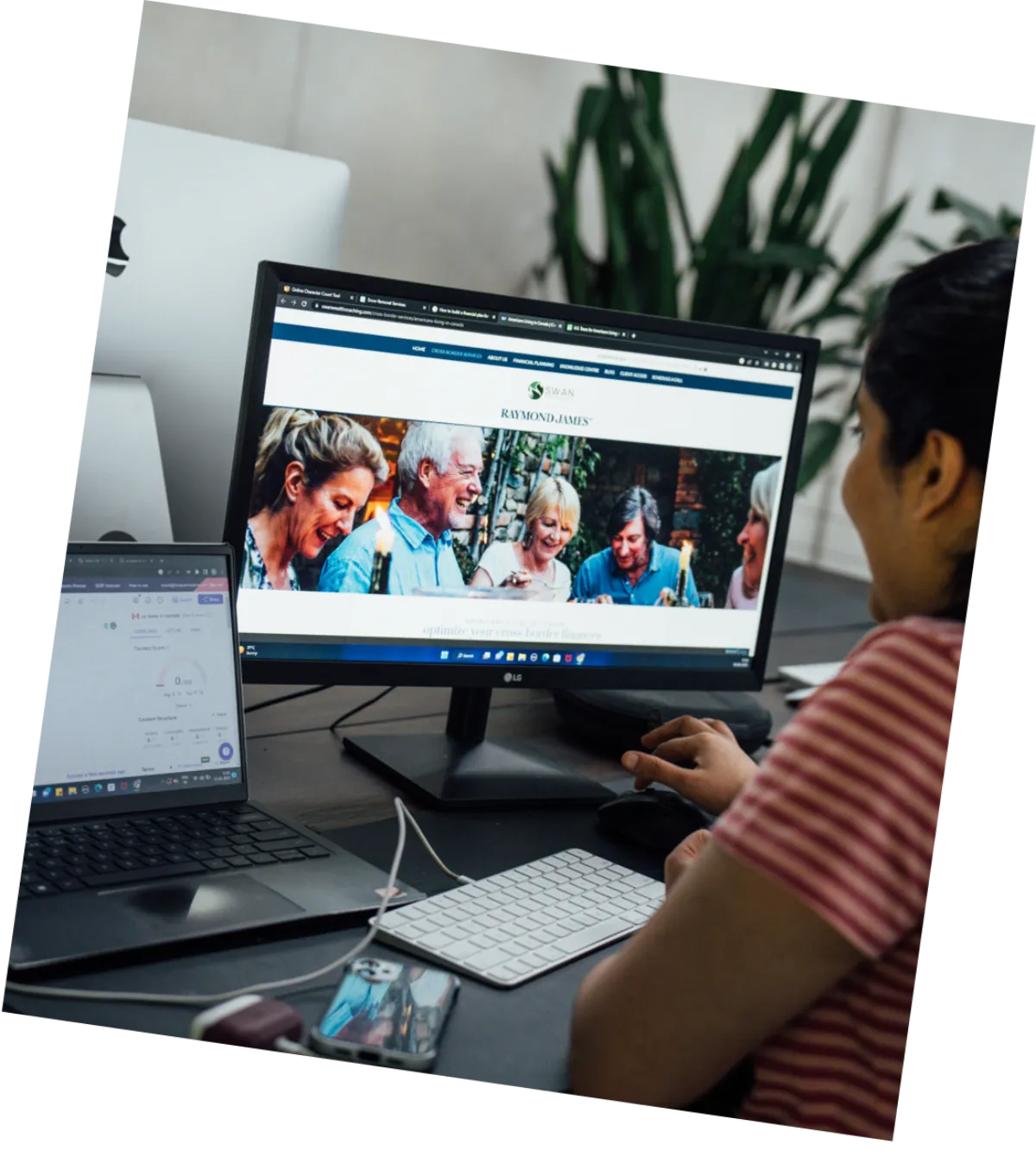 Designer working on a client project